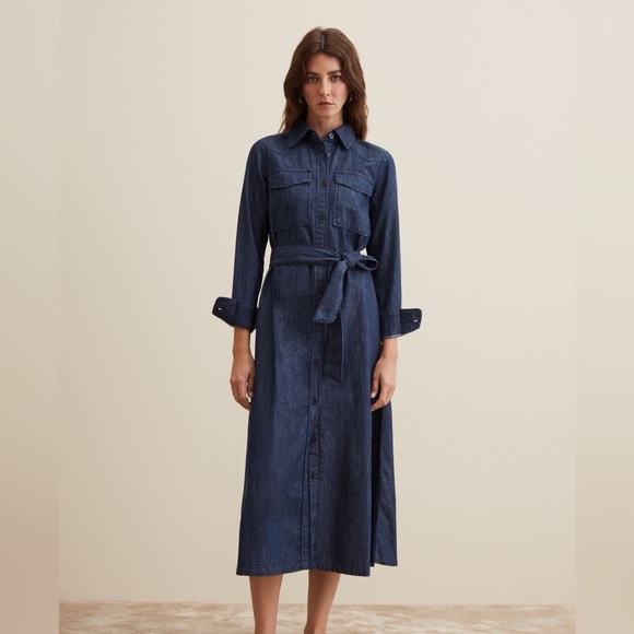 Piombo Long Sleeve Denim Dress